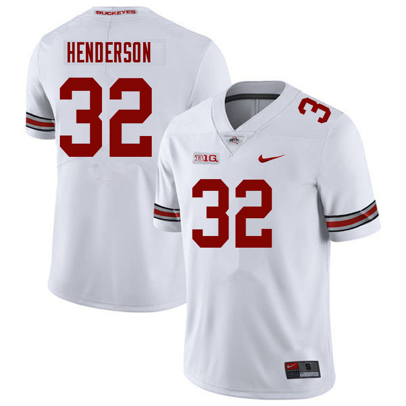 Ohio State Buckeyes #32 TreVeyon Henderson College Football Jerseys Sale-White